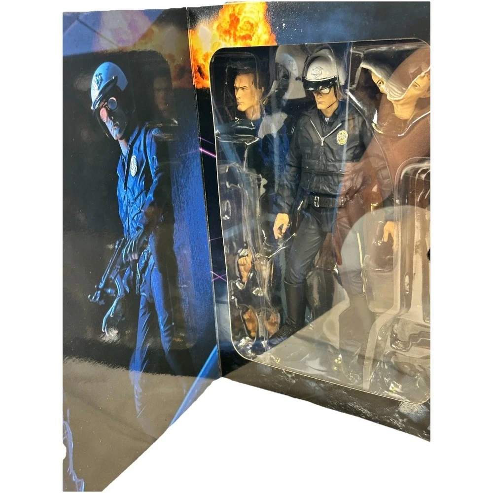 NECA Terminator 2 T-1000 Motorcycle Cop Action Figure Reel Toys Boxed